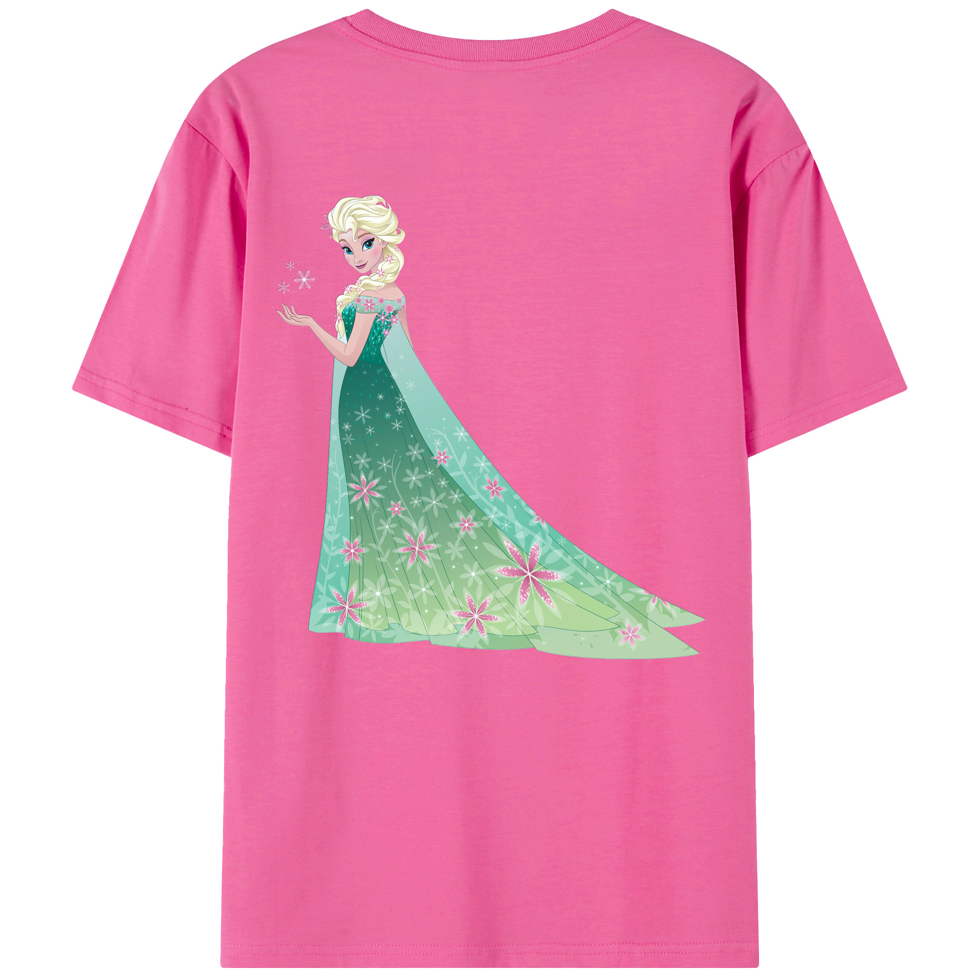 （画像用） アナと雪の女王 アンナ エルサ Frozen Anna Elsa レディース半袖Tシャツ(バックプリント)